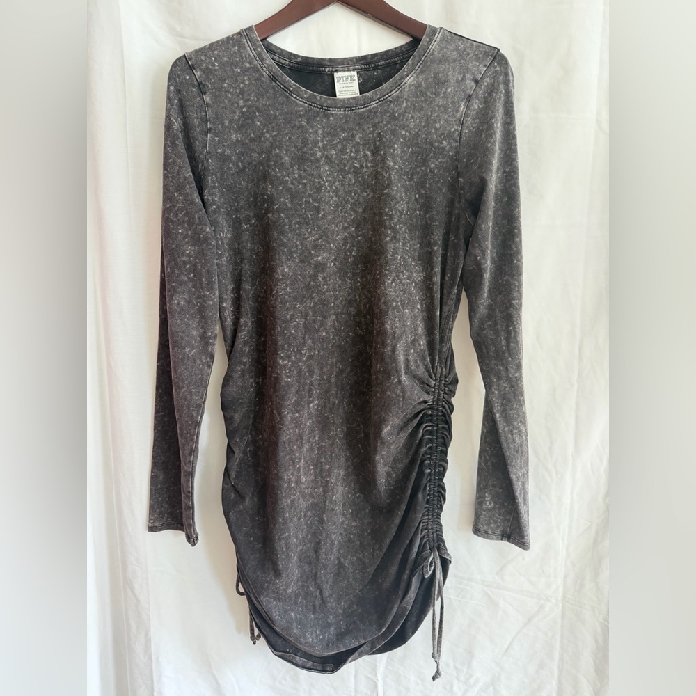 Victoria's Secret PINK T-shirt style dress with side ruching. Size L. - Picture 3 of 6